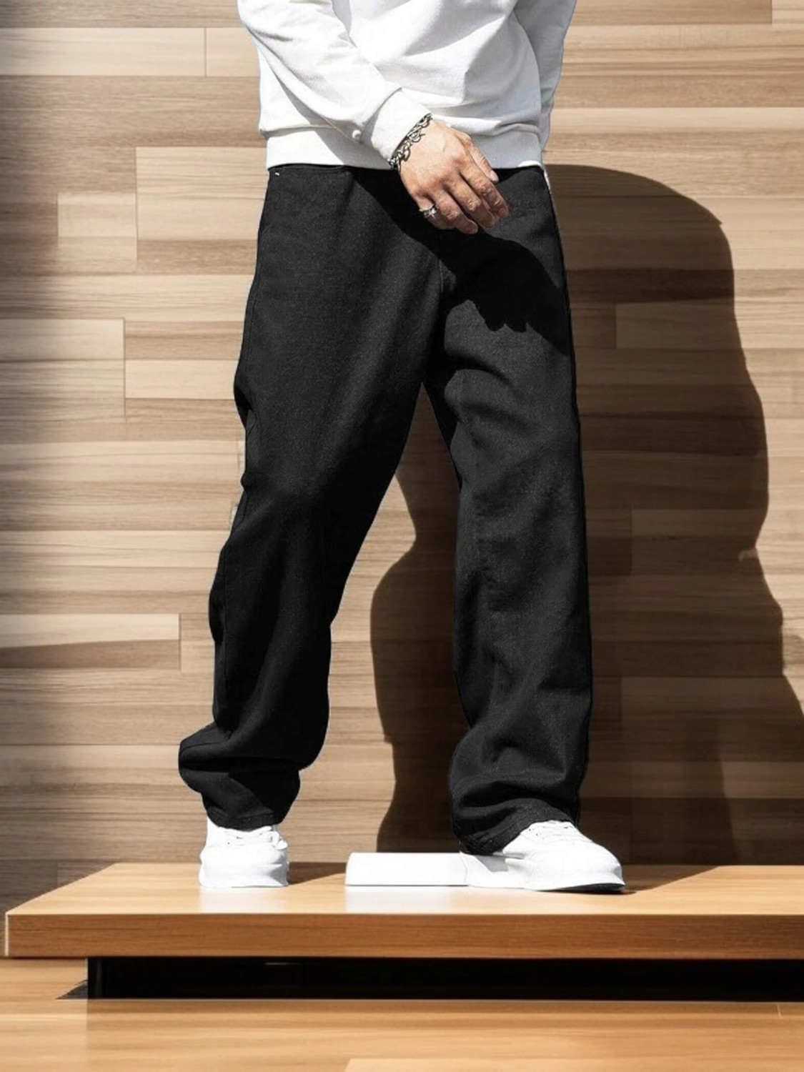 Image of BlakMartin Loose Fit Men Black Jeans