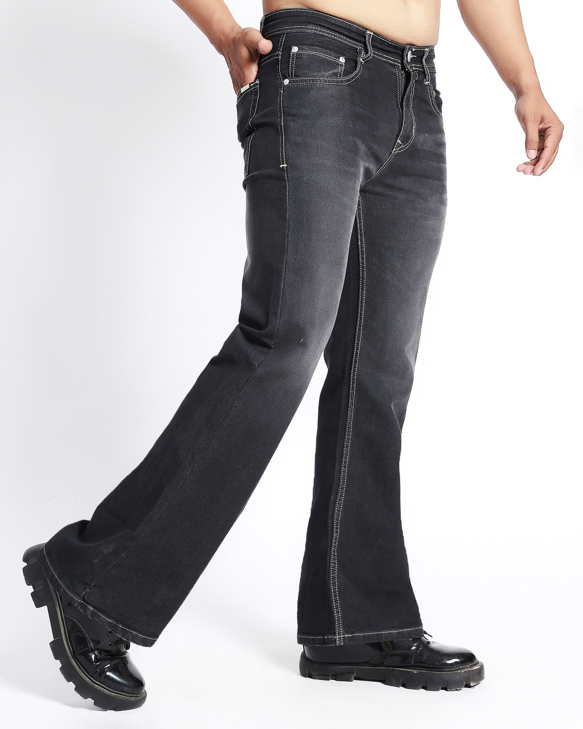 Image of Netyork Boot-Leg Men Dark Grey Jeans