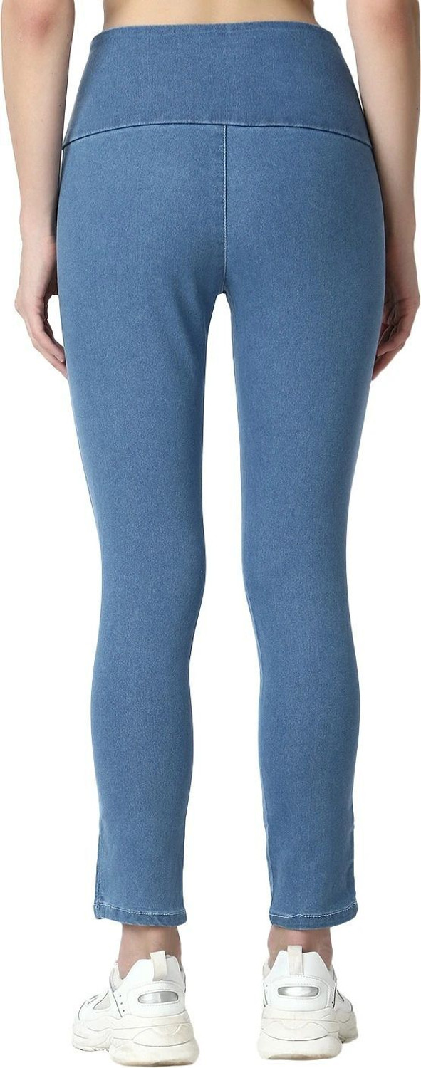 Image of 3BUTTERFLIES Skinny Women Blue Jeans