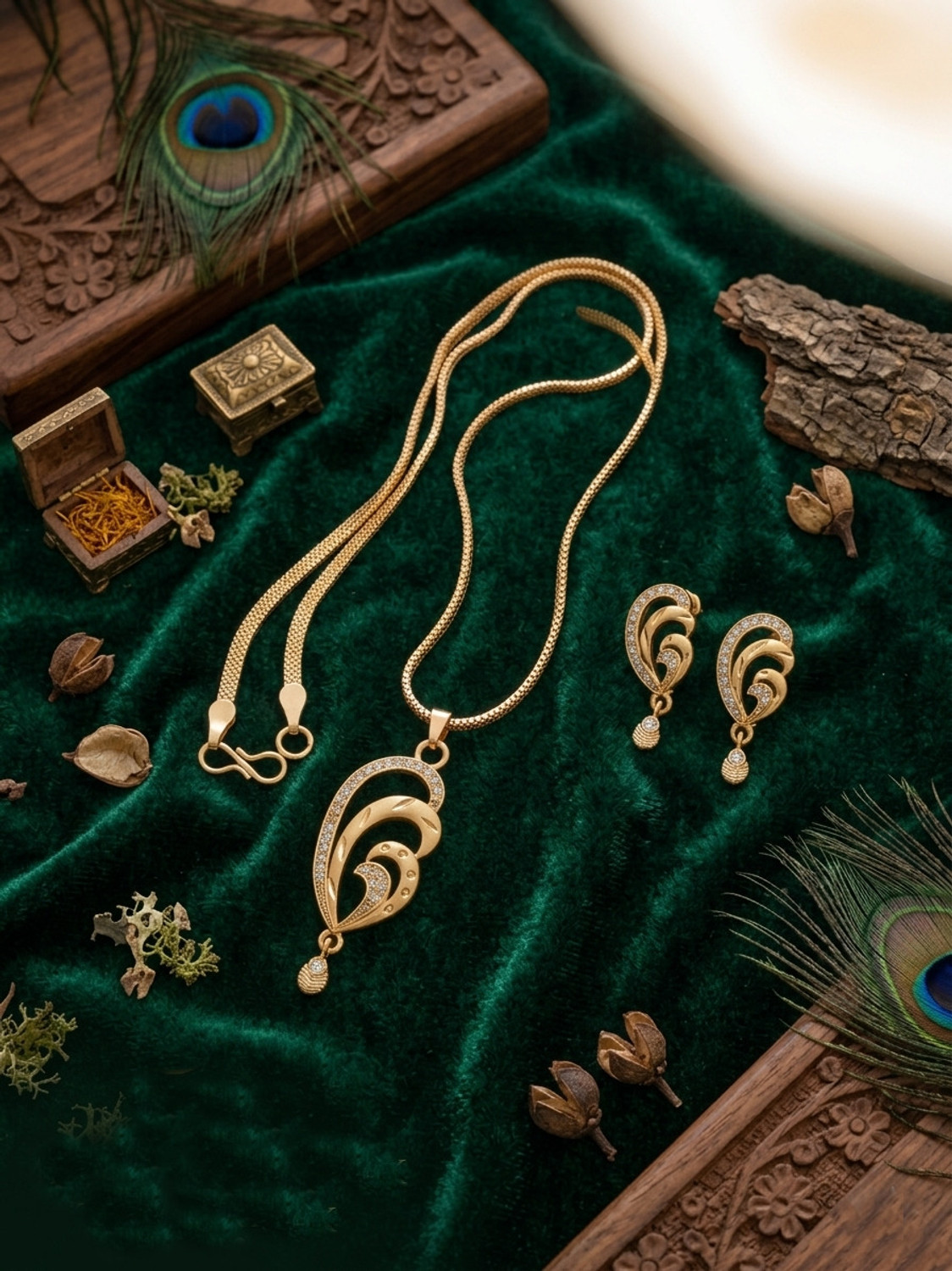 Image of SG Jewels Copper Gold-plated Gold Jewellery Set