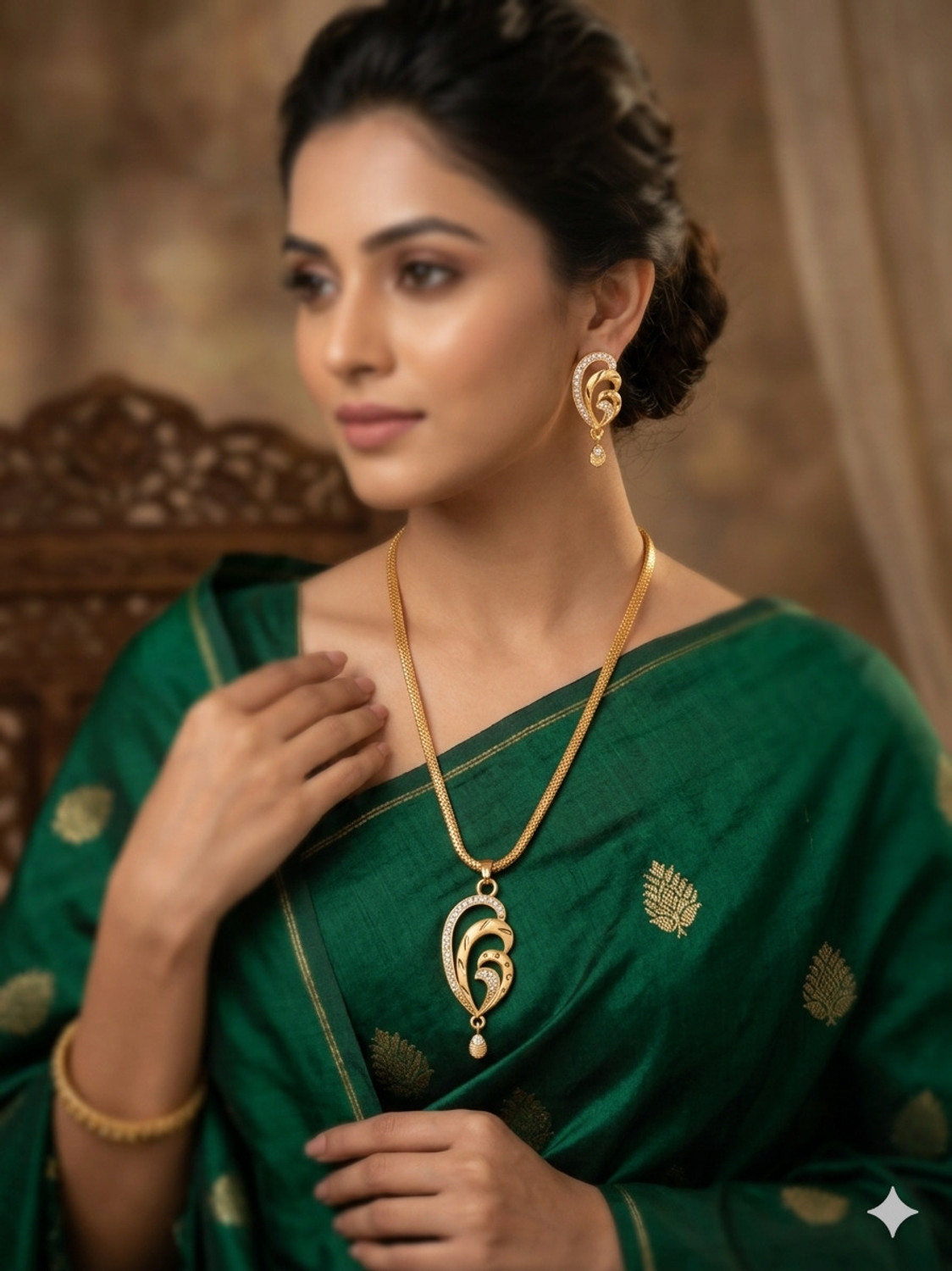 Image of SG Jewels Copper Gold-plated Gold Jewellery Set