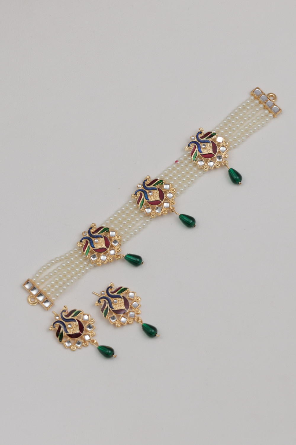 Image of VISITART JEWELLERY Alloy Gold-plated Multicolor Jewel Set (Pack of 9)
