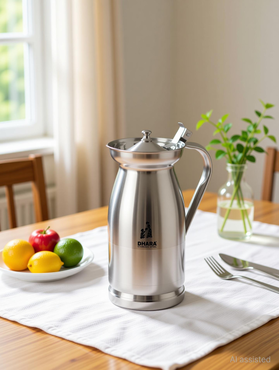 Image of Dhara Stainless Steel 1.5 L Steel Water Jug