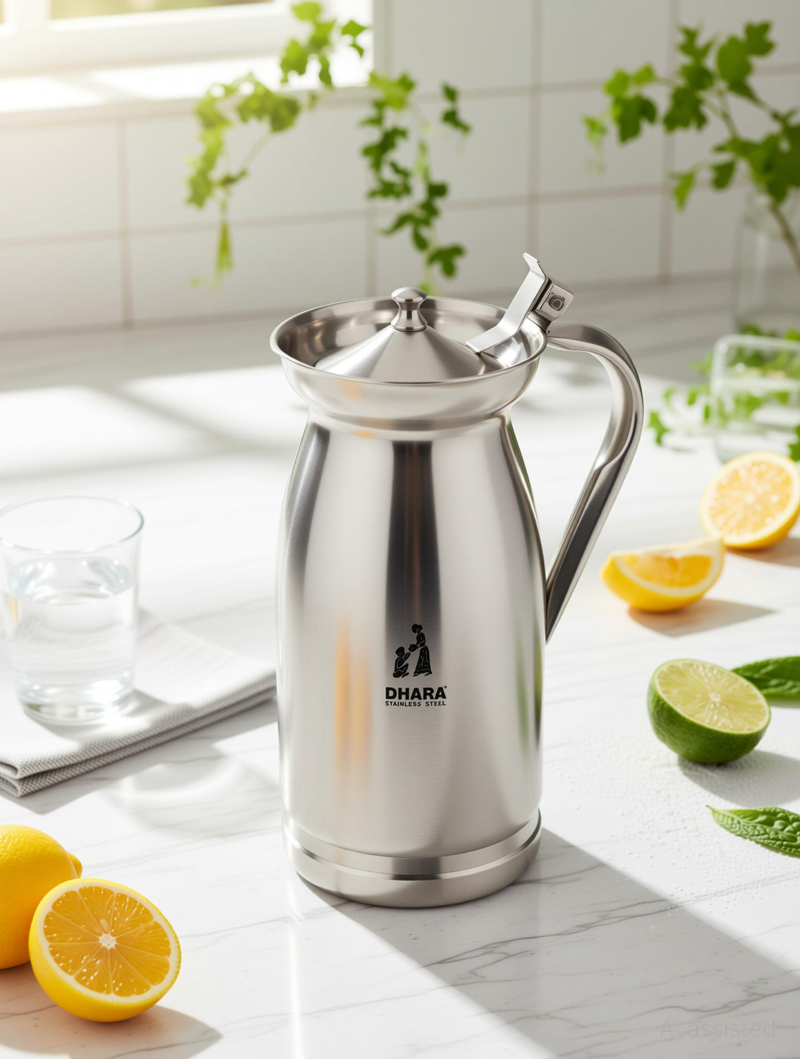 Image of Dhara Stainless Steel 1.5 L Steel Water Jug