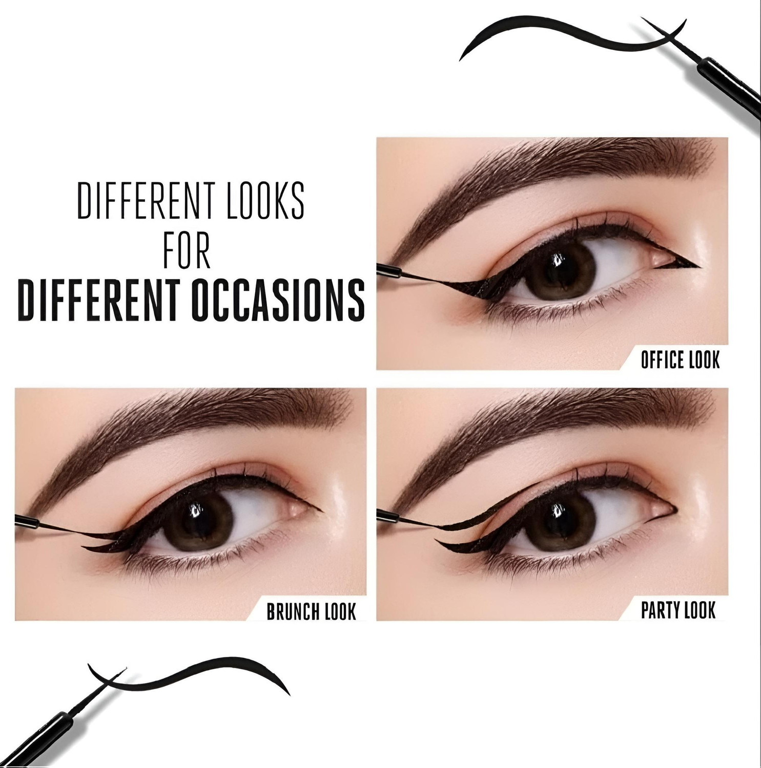 Image of Onfroi Smudge-Proof Eye Combo - Waterproof Kajal, Liner, Mascara, Brow Filler