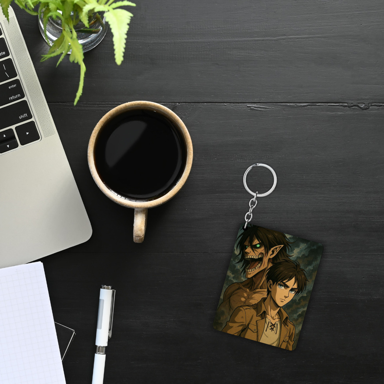 Image of GROOFIEZ Attack on Titan Anime Acrylic Keychain Set of 4 Key Chain