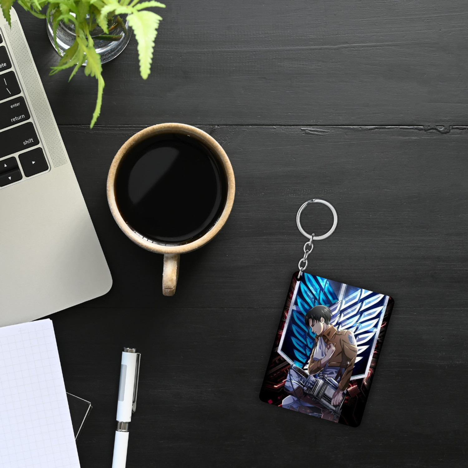 Image of GROOFIEZ Attack on Titan Anime Acrylic Keychain Set of 4 Key Chain