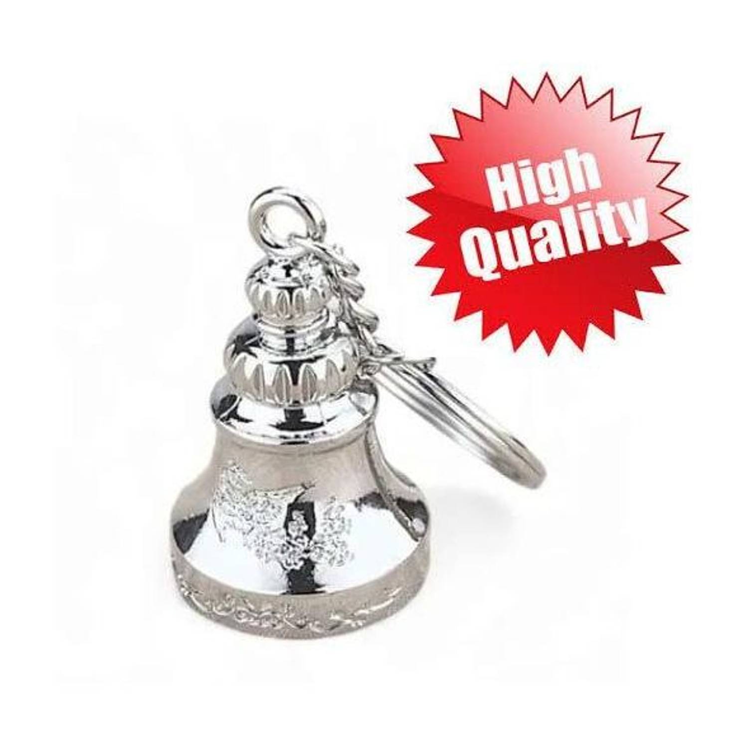 AKASH UNIQUE CREATION Silver Bell Shaped Metal Keychain for Bike, Car & Gifting Key Chain