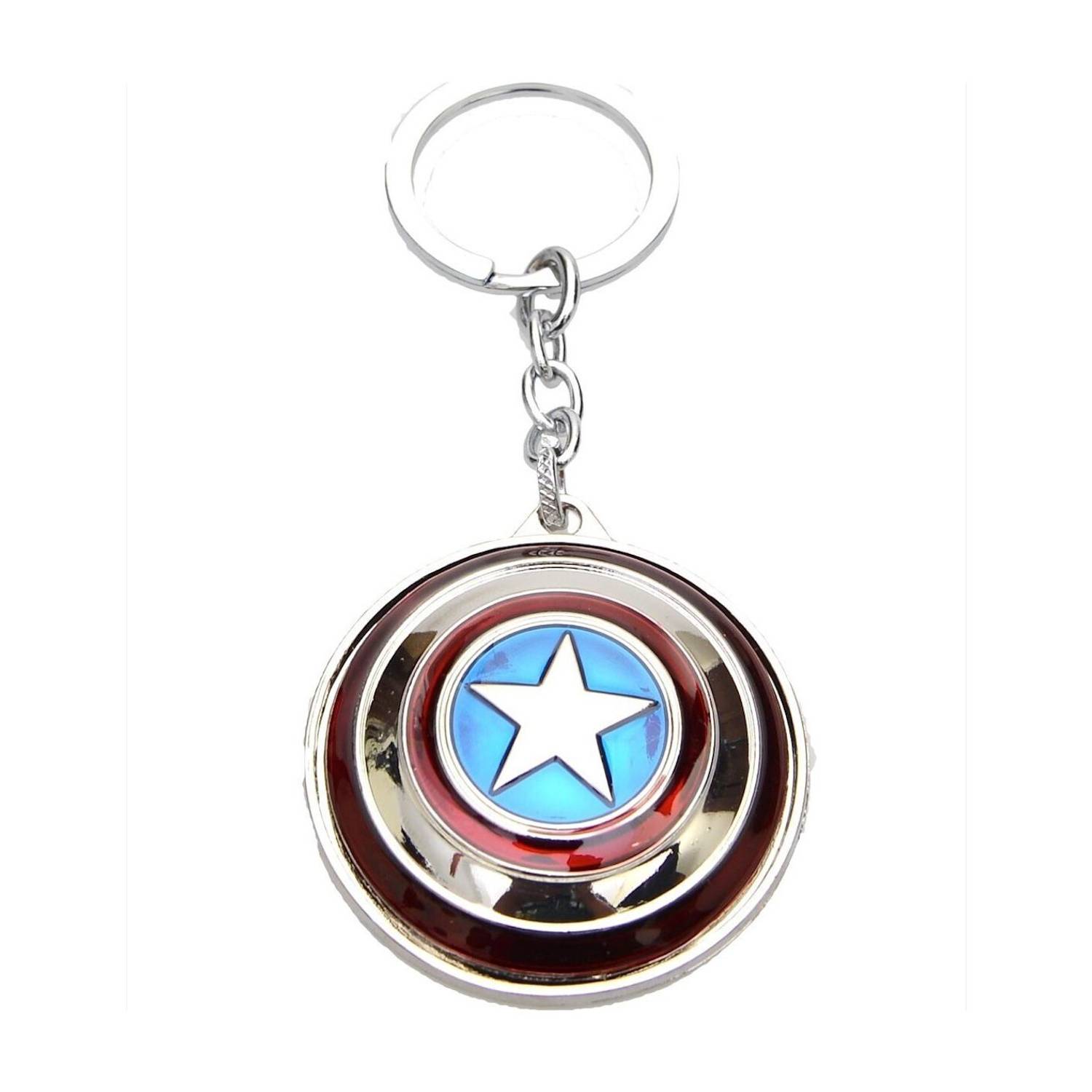 24x7 Rotating Premium The Avengers Captain America Shield Metal Keychain with Realistic Detailing Key Chain
