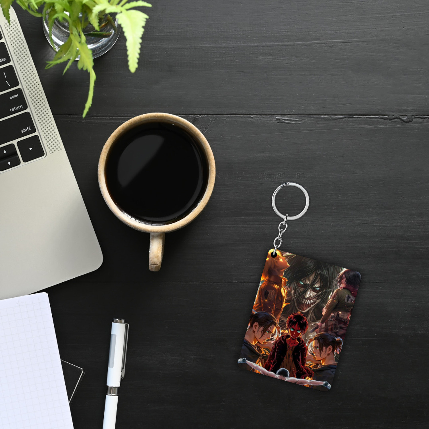 Image of GROOFIEZ Attack on Titan Anime Acrylic Keychain Set of 4 Key Chain