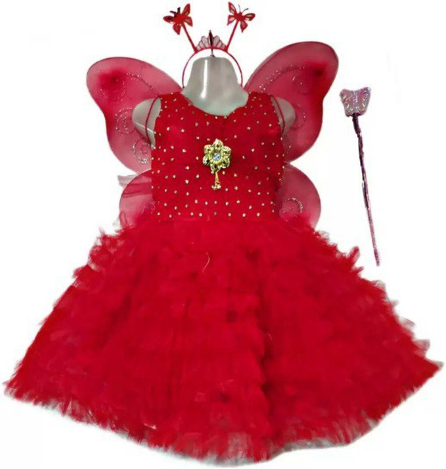 Image of THERAJSTORE Baby Girls Midi /Knee Length Festive /Wedding Dress