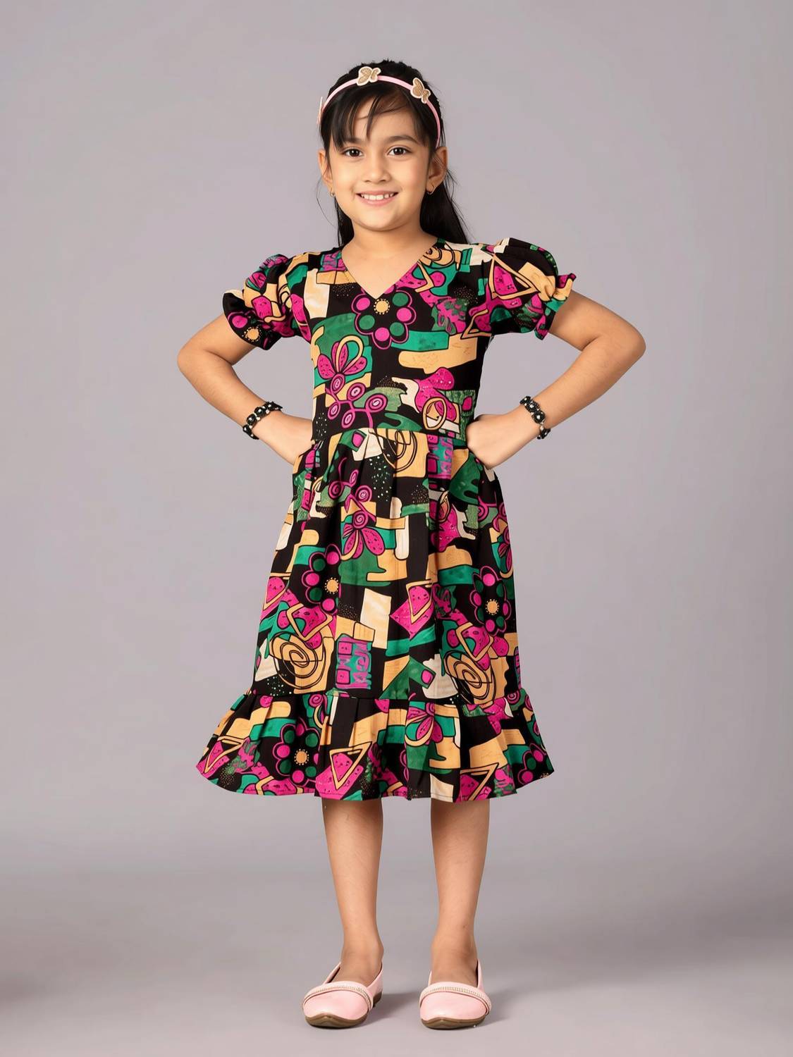 Aabhilasha Girls Calf Length Casual Dress