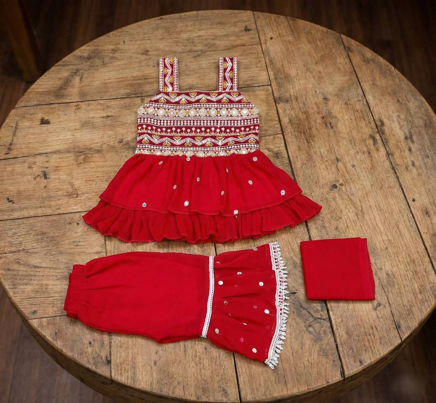 ABLASAR FASHION Girls Festive & Party Kurta and Sharara Set
