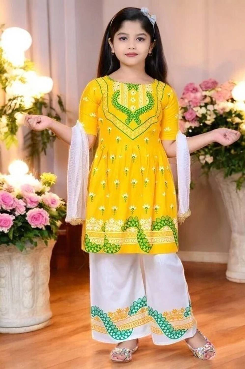 ANMLDRESS Girls Festive & Party Kurta and Palazzo Set