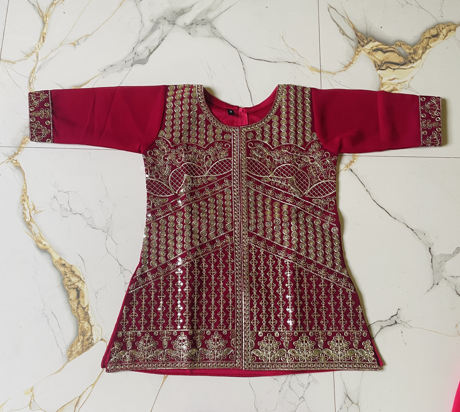 Image of MK LASKAR FASHION Girls Festive & Party Kurti, Patiala and Dupatta Set (Pink Pack of 1)