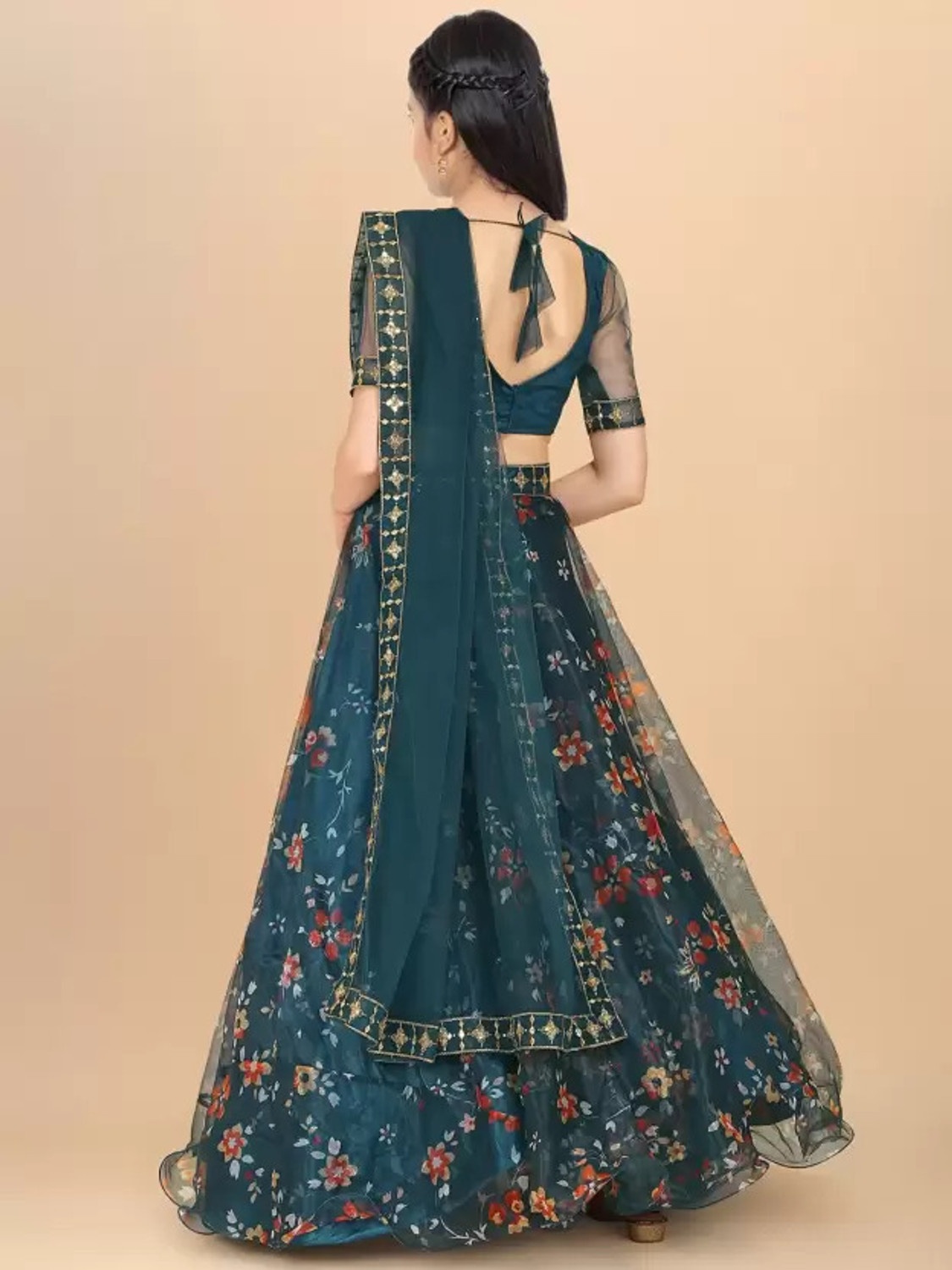 Image of RUKHA FAB Girls Lehenga Choli Ethnic Wear Embellished Lehenga, Choli and Dupatta Set