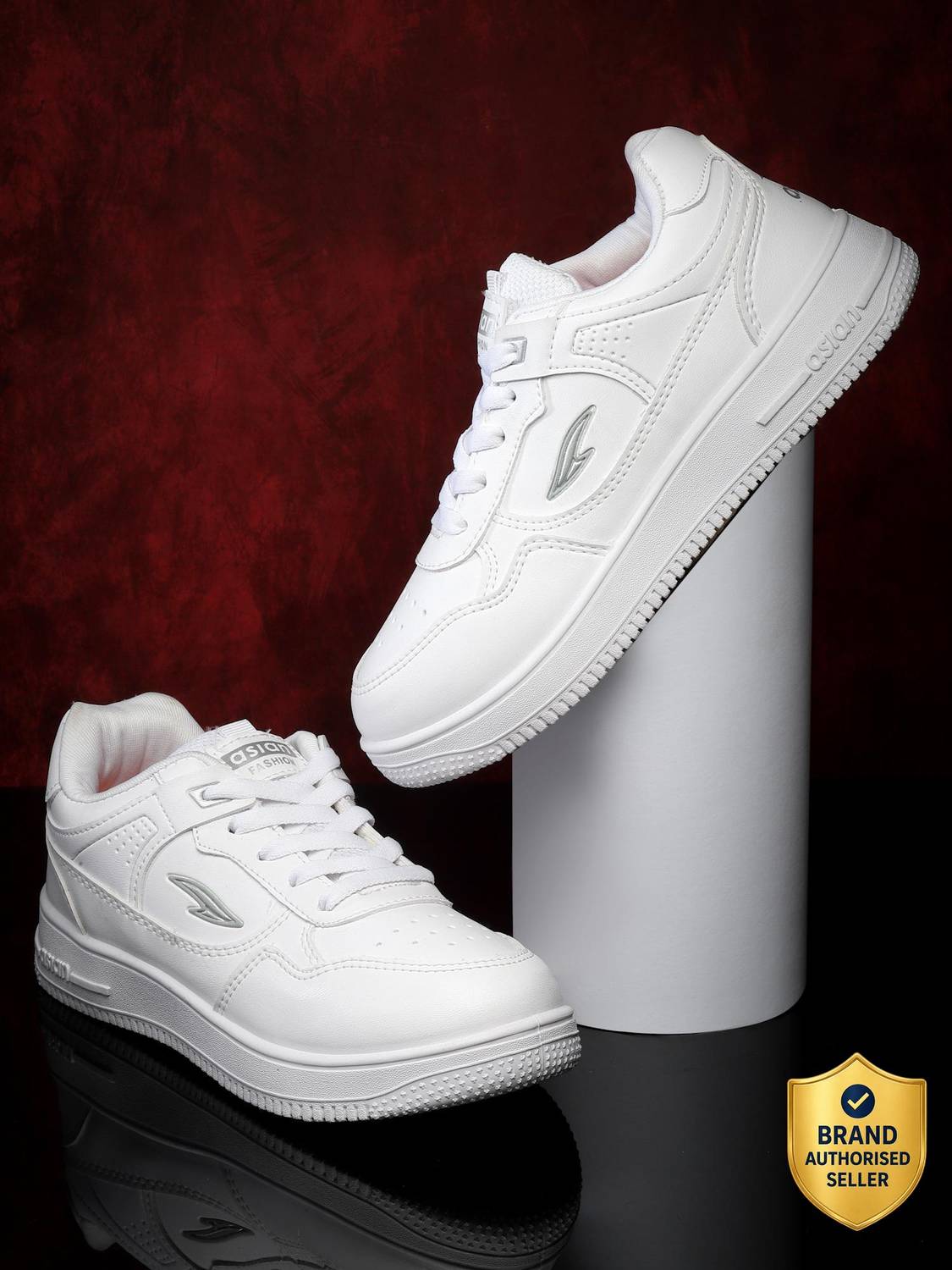 Asian Boys White Lace Sneakers