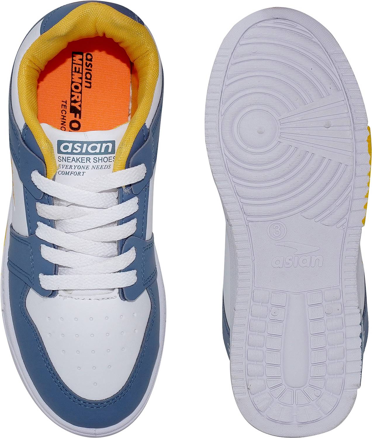 Asian Boys Blue Lace Sneakers - Image 2