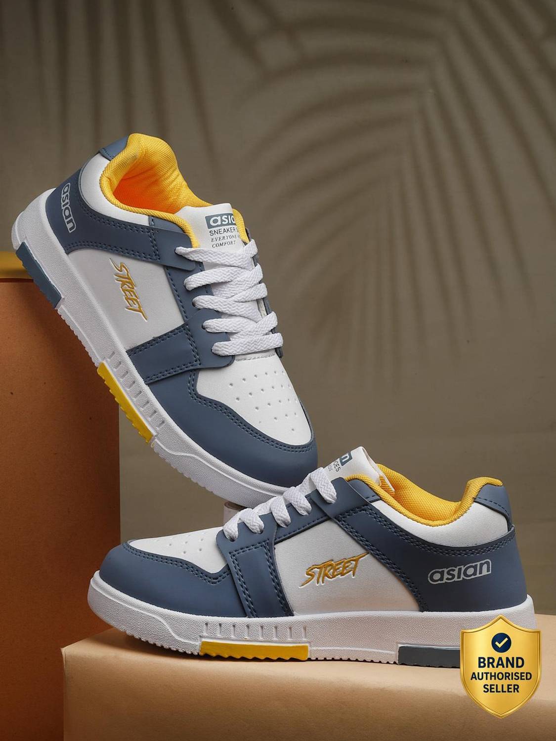 Asian Boys Blue Lace Sneakers - Image 1
