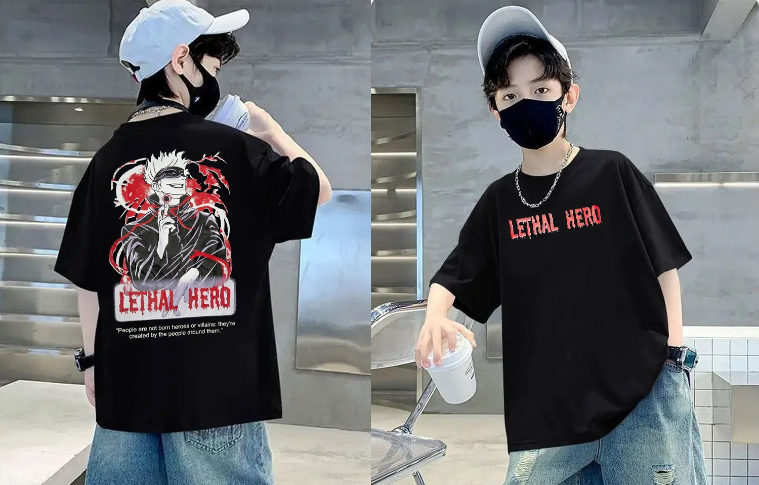 Image of InBy Boys Solid Cotton Blend Oversized T Shirt