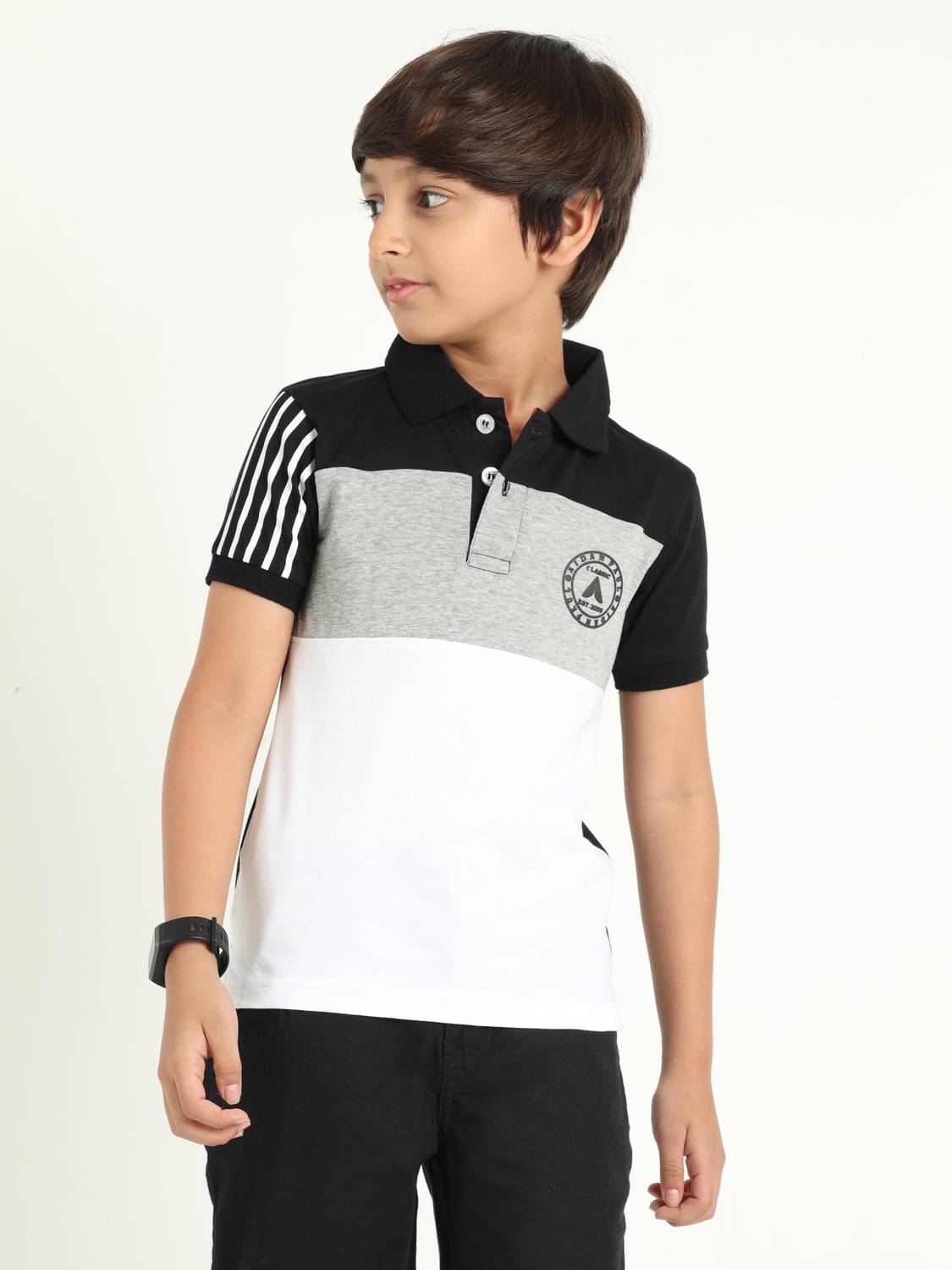AIDAN PAUL Boys Colorblock Pure Cotton Regular T Shirt