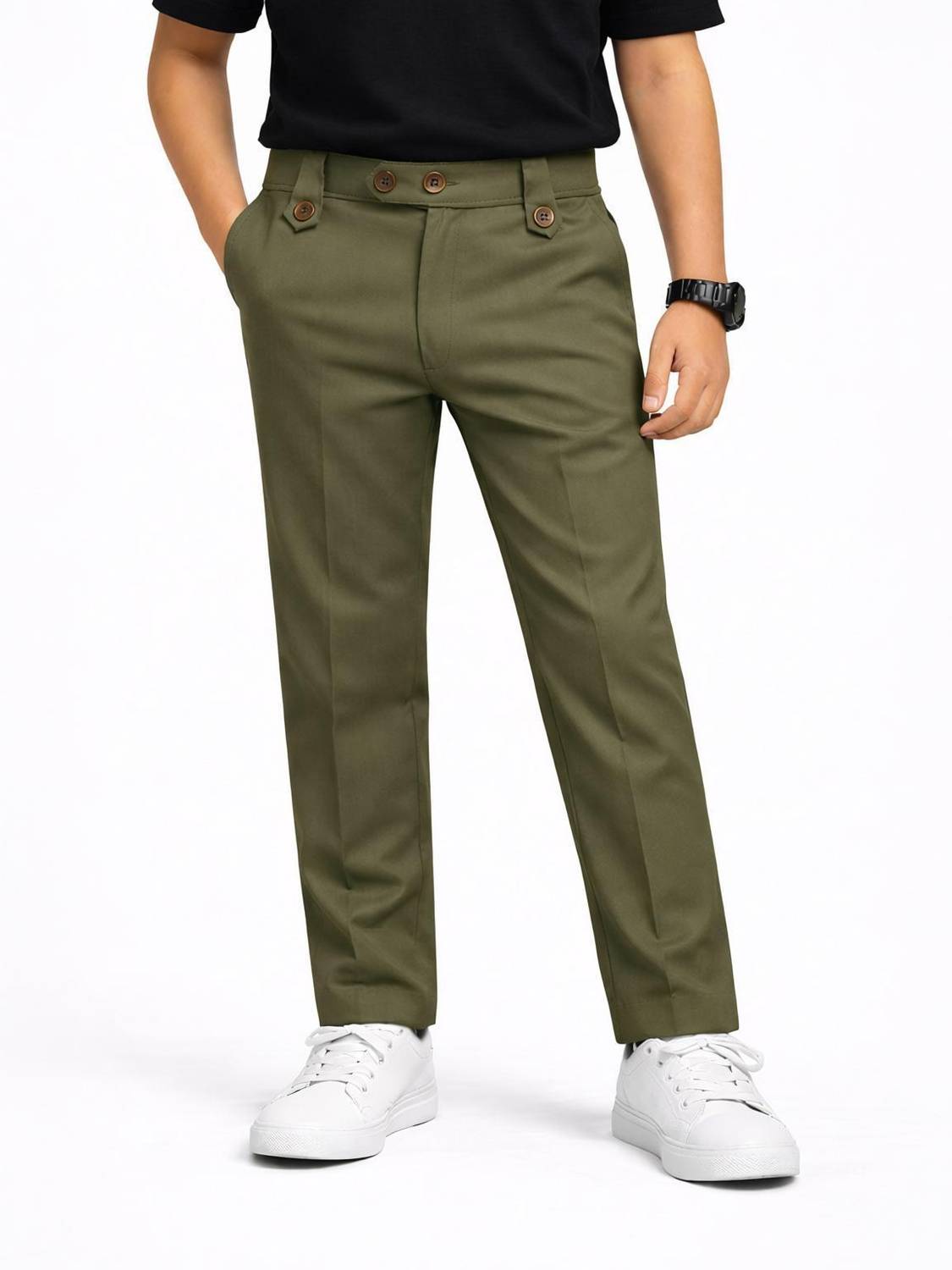 boldcloth Slim Fit, Relaxed Boys Black Trousers