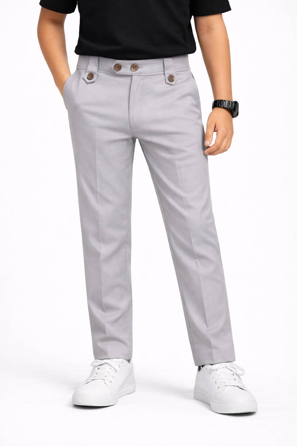 boldcloth Slim Fit, Relaxed Boys Black Trousers