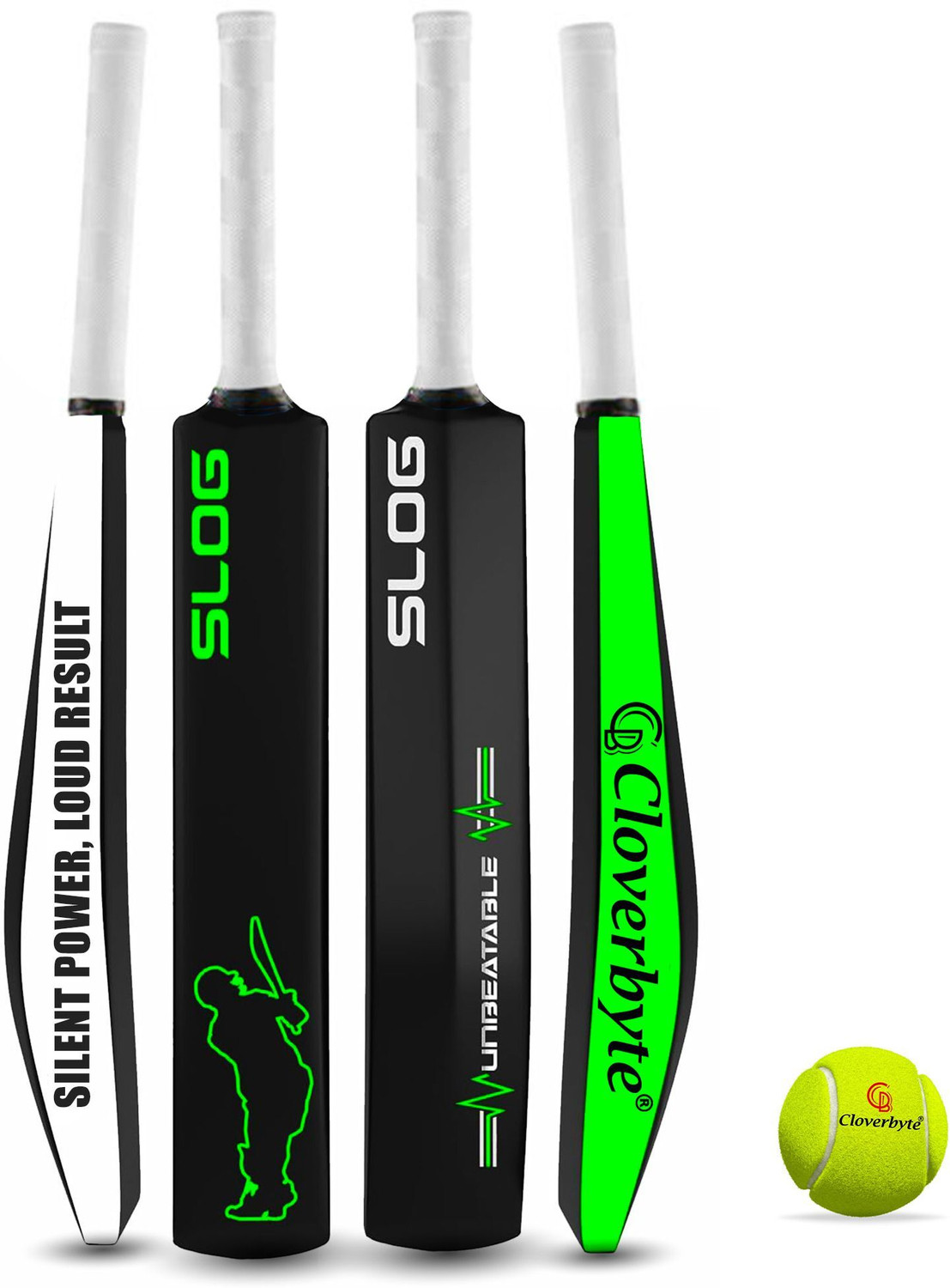 Image of CLOVERBYTE Slog Heavy Duty (34 X 4.5 inches) Full Size Premium Bat With Tennis Ball Cricket Kit