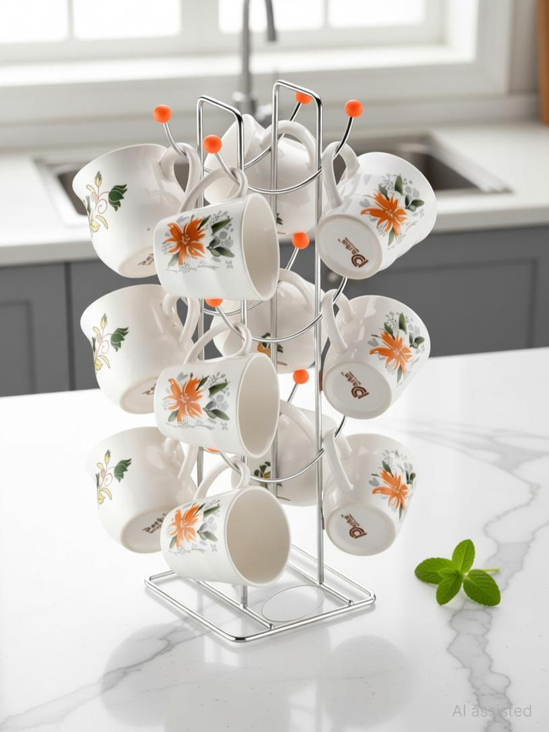 Image of Standify Cup & Plate Stands Combo, Stainless Steel Dish Drainer