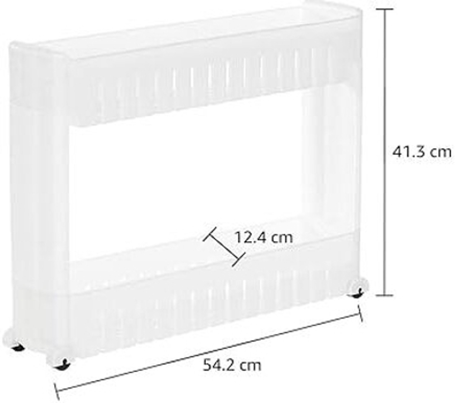 Image of BRANTOX 2 Tier Slim Multipurpose Storage Rack Trolley Plastic Storage Rack For Kitchen Plastic Kitchen Trolley