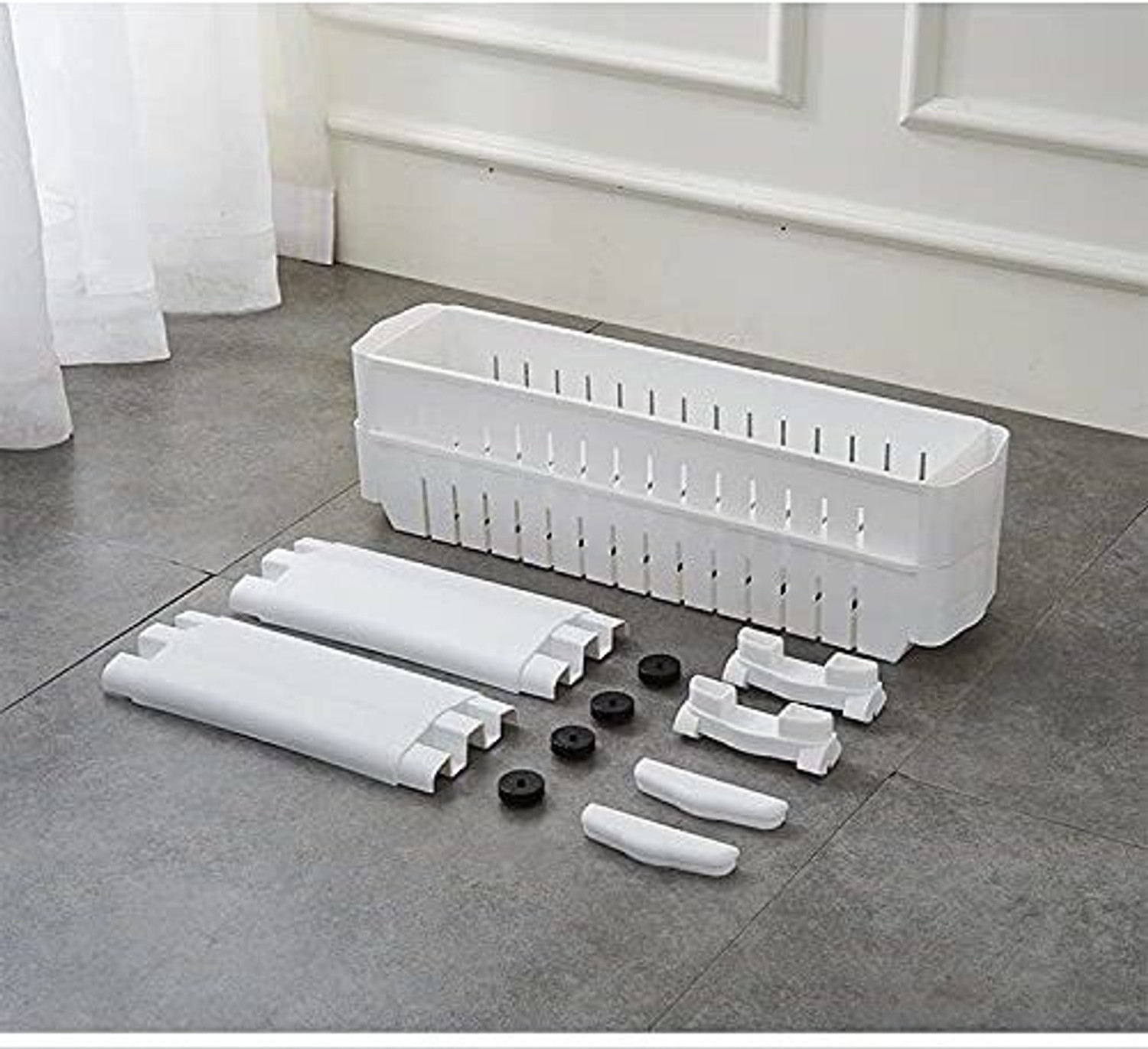 Image of BRANTOX 2 Tier Slim Multipurpose Storage Rack Trolley Plastic Storage Rack For Kitchen Plastic Kitchen Trolley