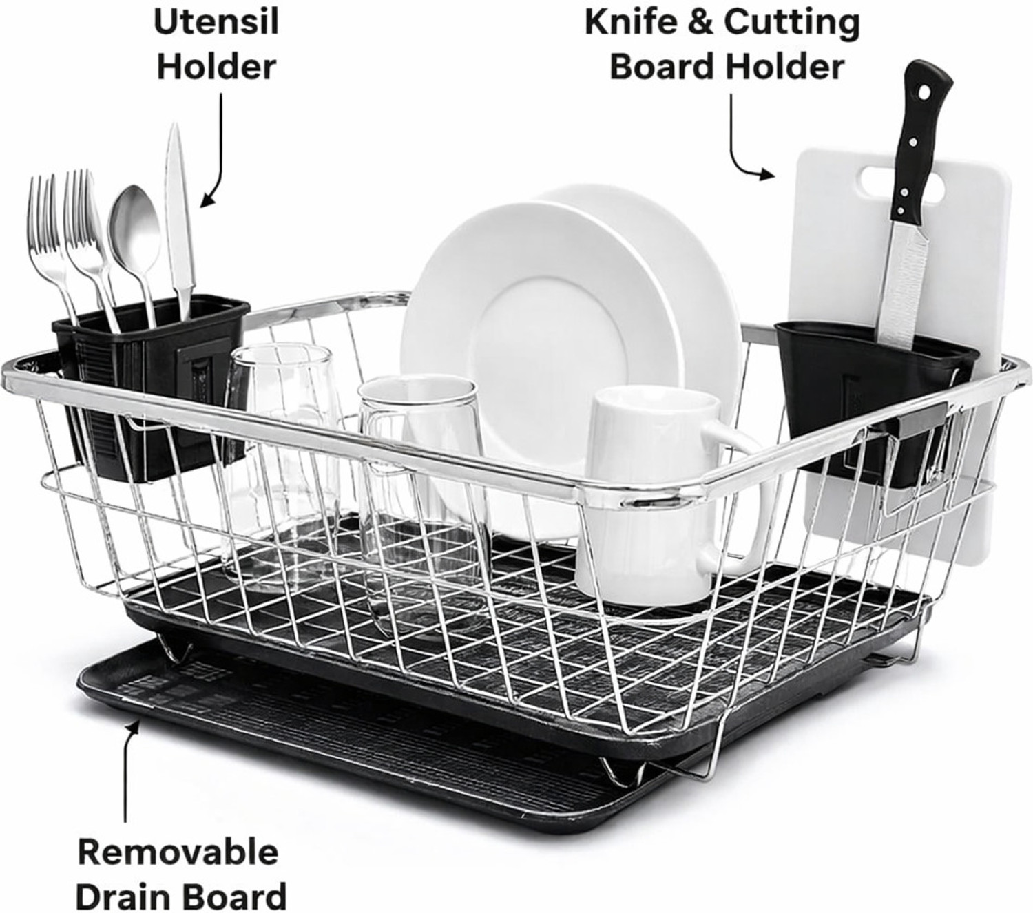 Image of Nandeksha Dish Drainer Kitchen Rack Steel vessel drainer basket /dish drainer rack steel /utensil stand steel basket round