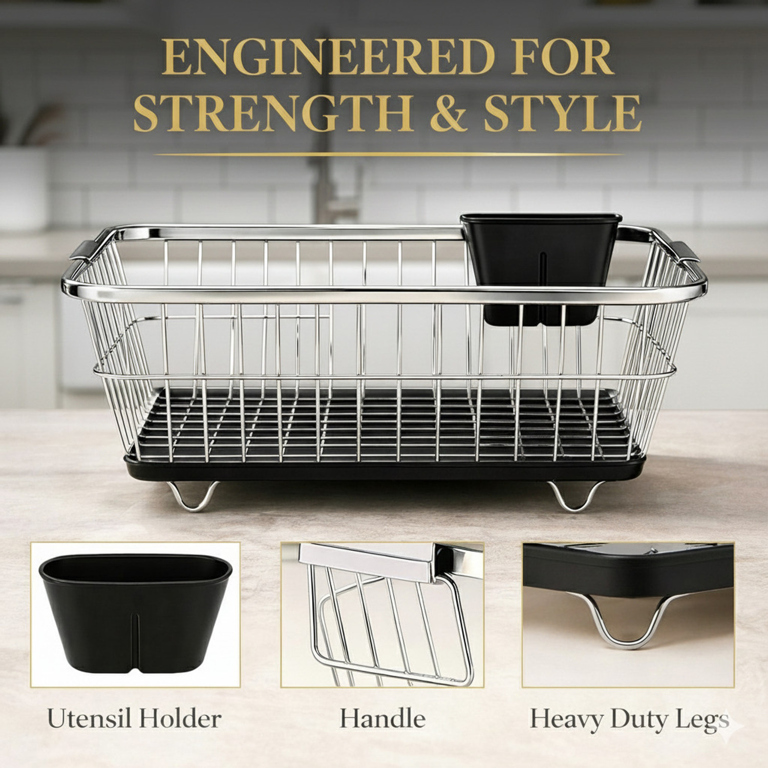 Image of Nandeksha Dish Drainer Kitchen Rack Steel vessel drainer basket /dish drainer rack steel /utensil stand steel basket round