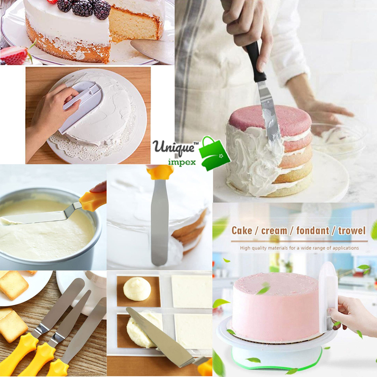 Image of Unique Impex cake baking set beater / cake making materials / cake decorating items - 3 Baking Comb
