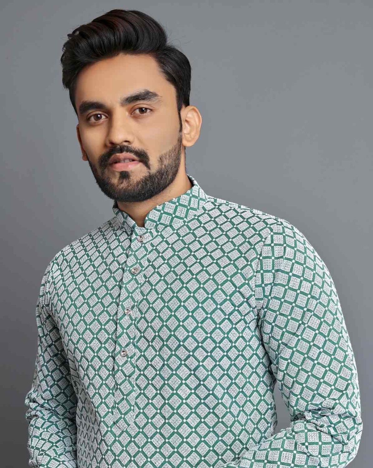 Image of ALMORA Men Embroidered Straight Kurta