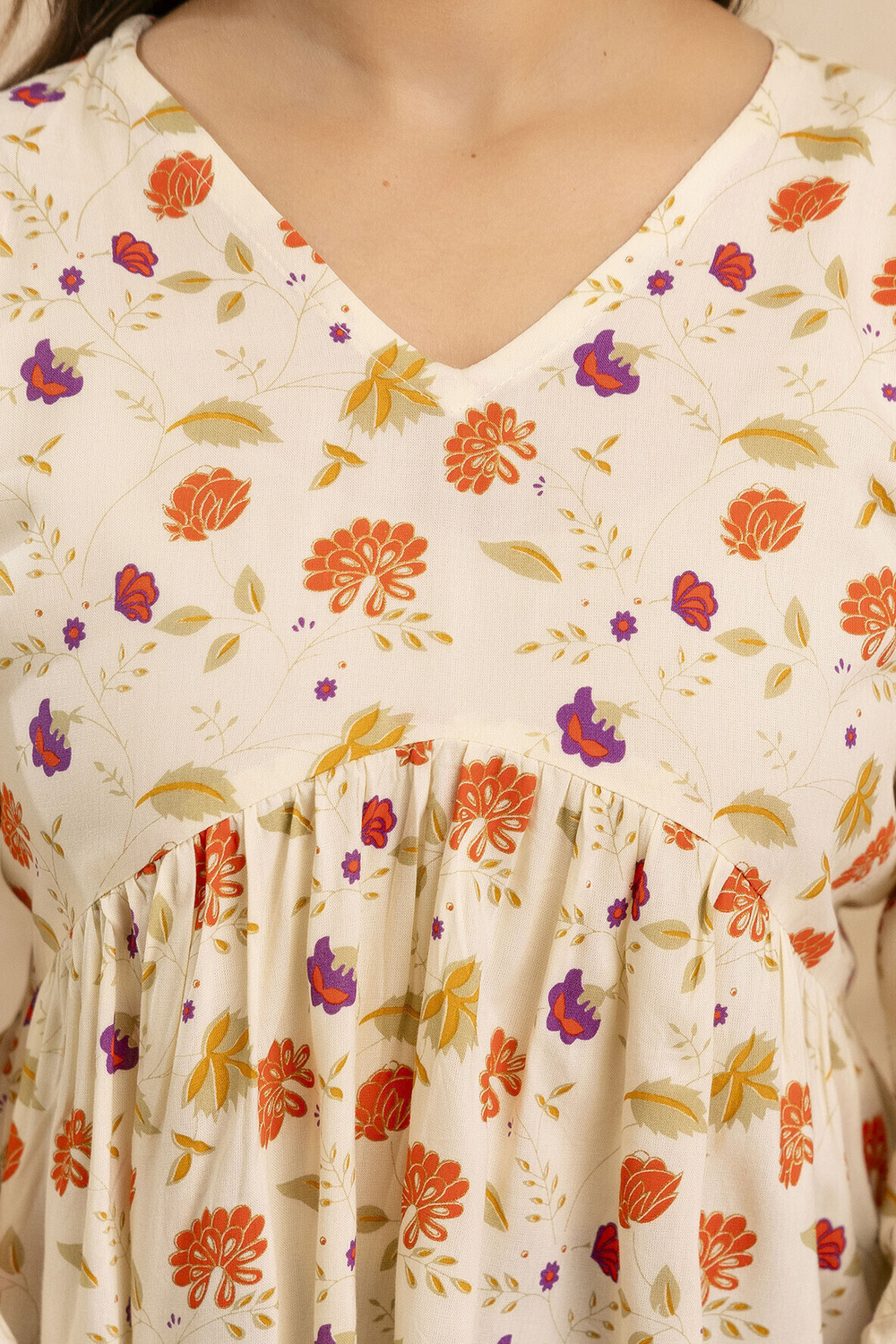Image of Mialo fashion Women Floral Print Flared Kurta