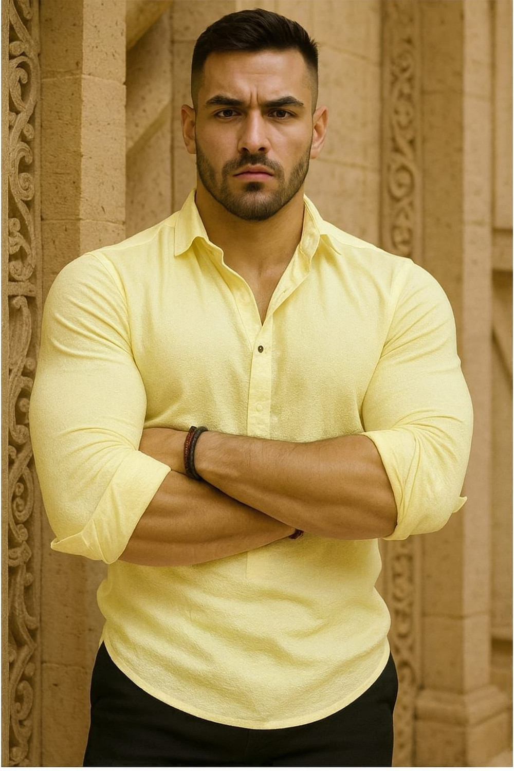 Image of LEVINTA Men Solid Straight Kurta