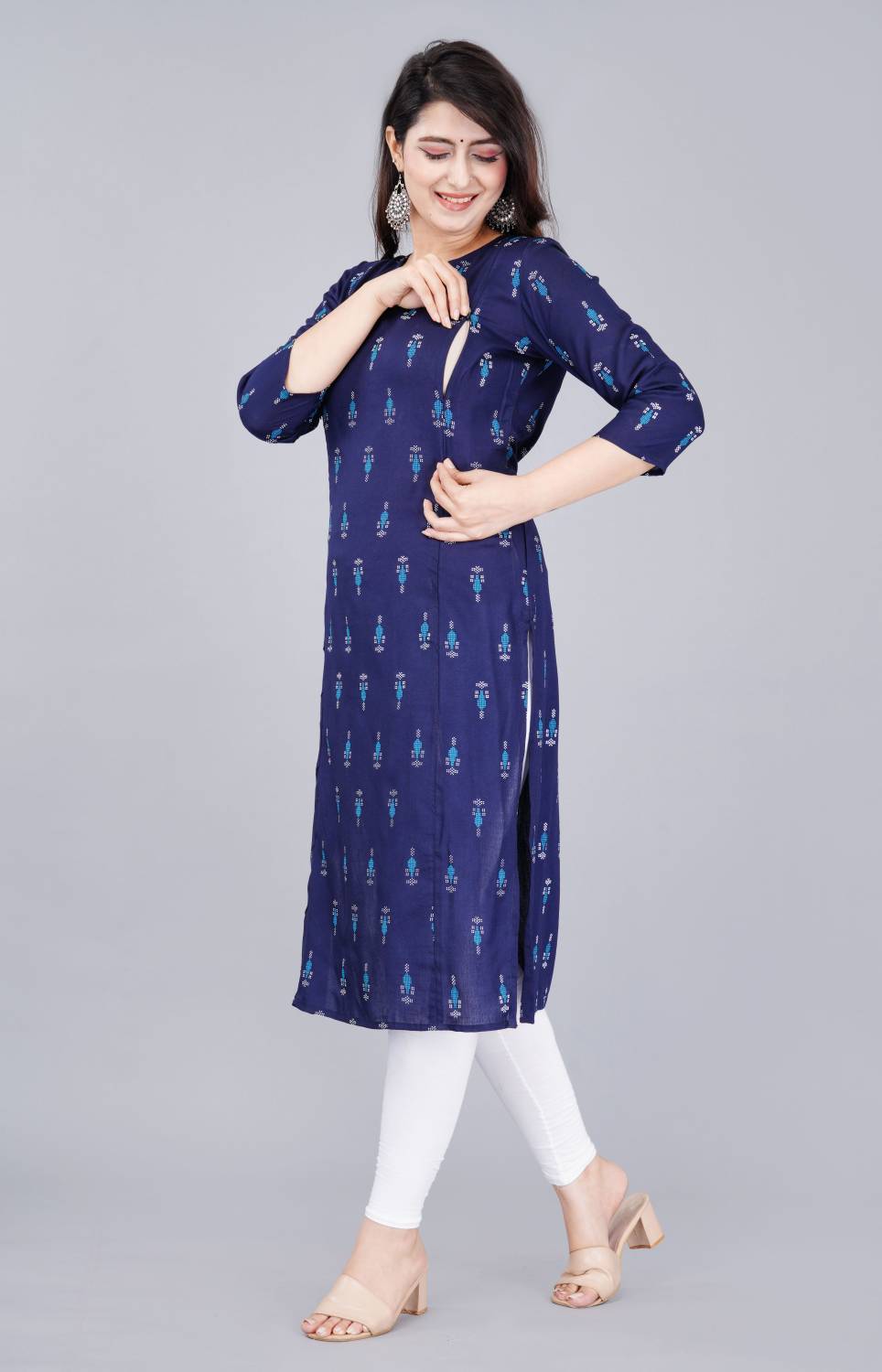 Radhe Fashion Women Printed Viscose Rayon Straight Kurta (Multico