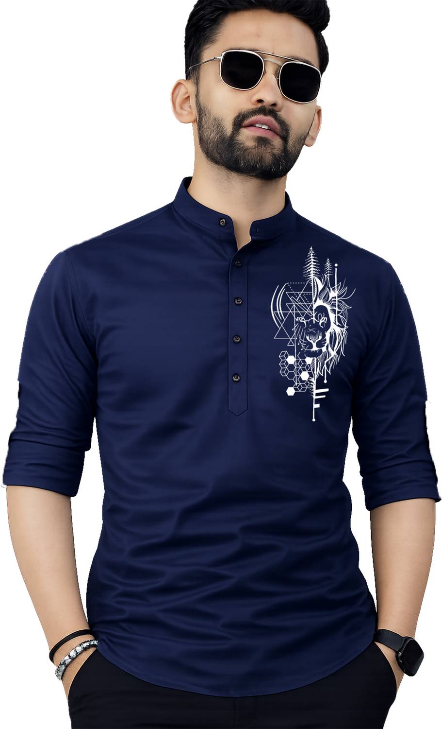 Fashion Marts Men Self Design Straight Kurta - Image 2