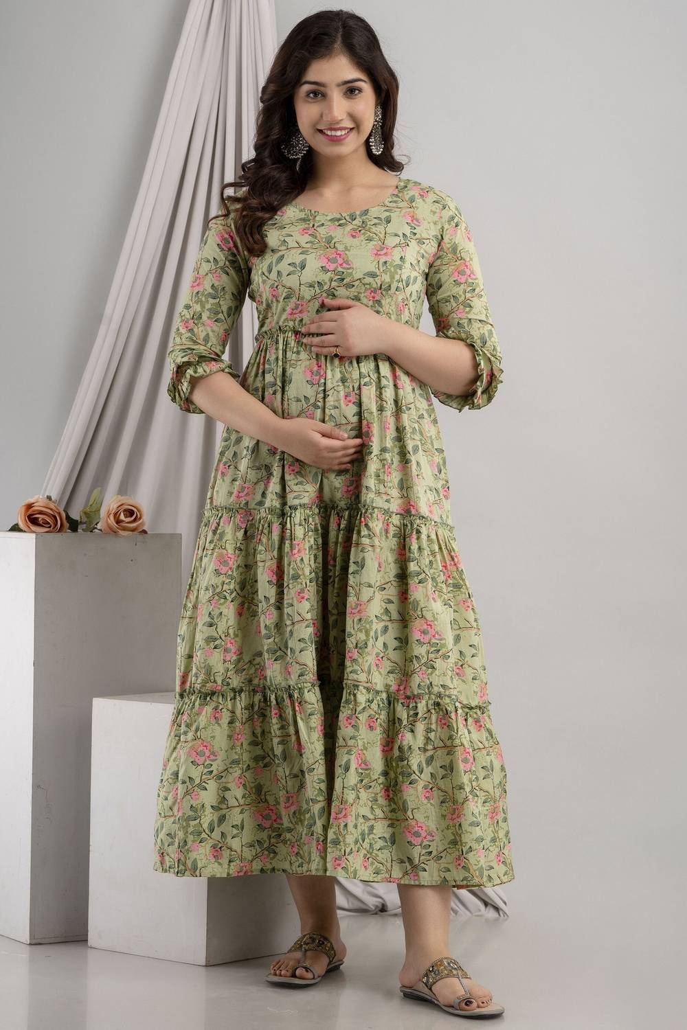 Silakiva Women Printed Cotton Blend Anarkali Kurta (Multicolor)