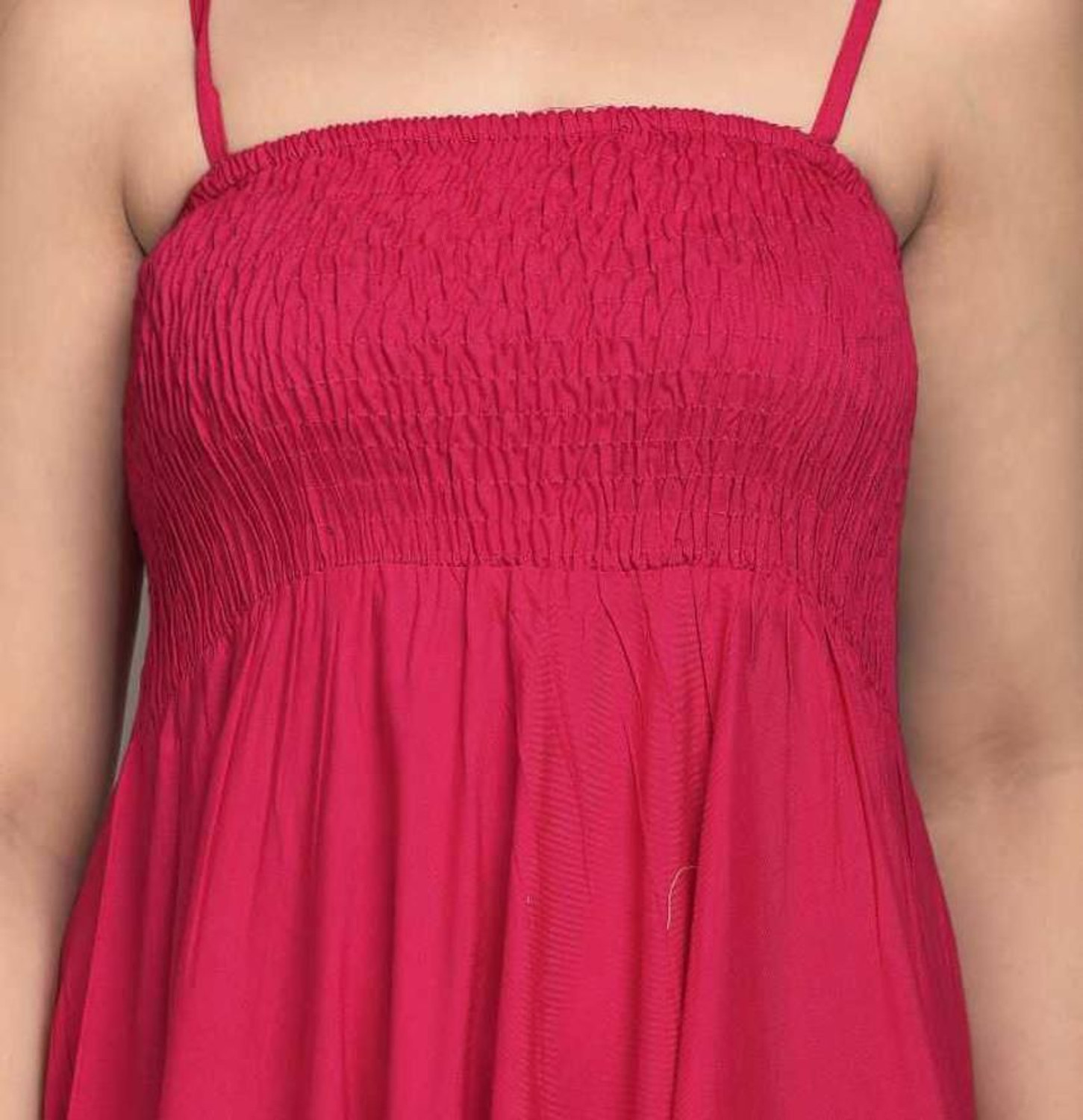 Image of MEWEAR Women Fit and Flare Pink Midi /Calf Length Dress