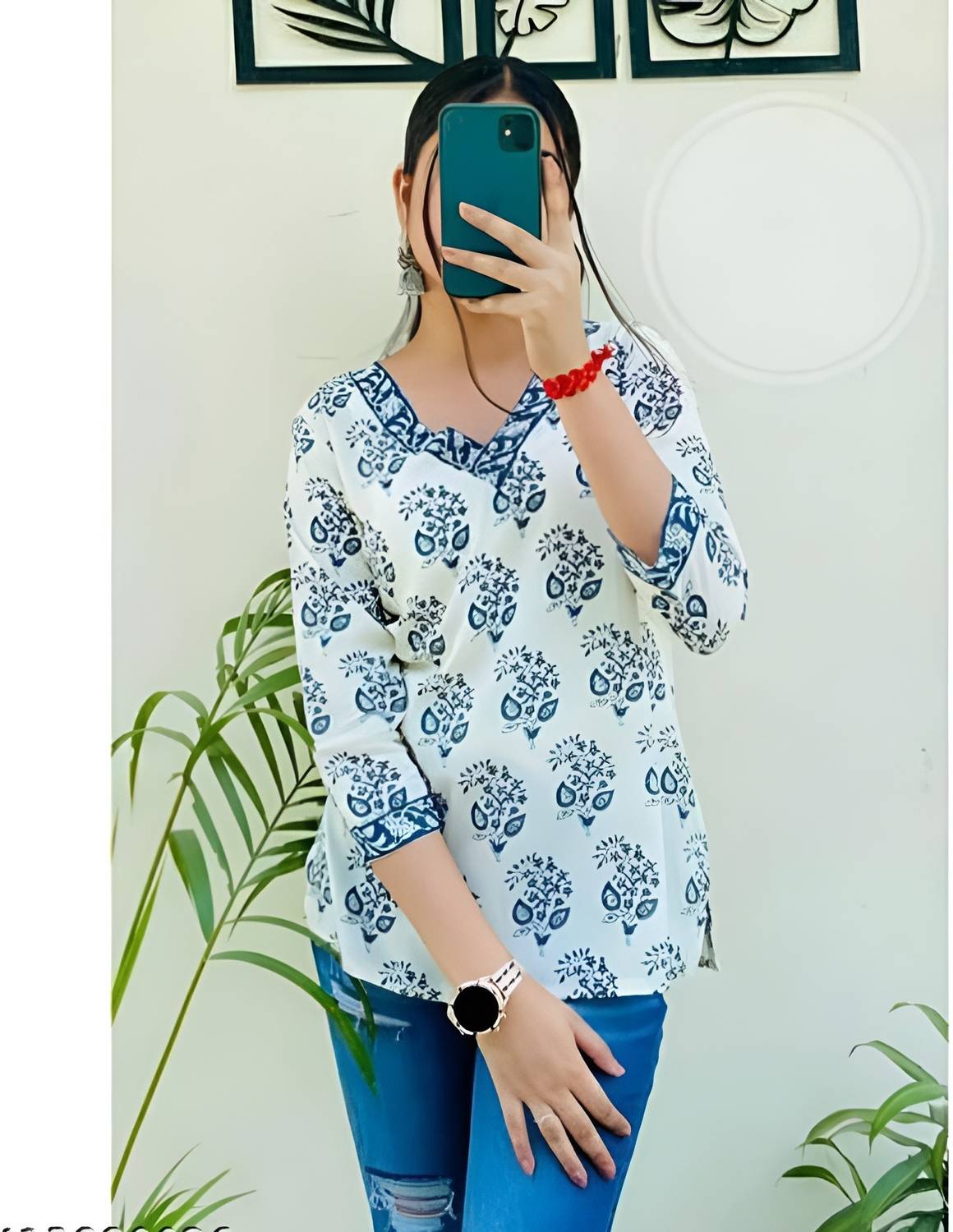 Mialo fashion Women Printed Viscose Rayon Straight Kurta (White)