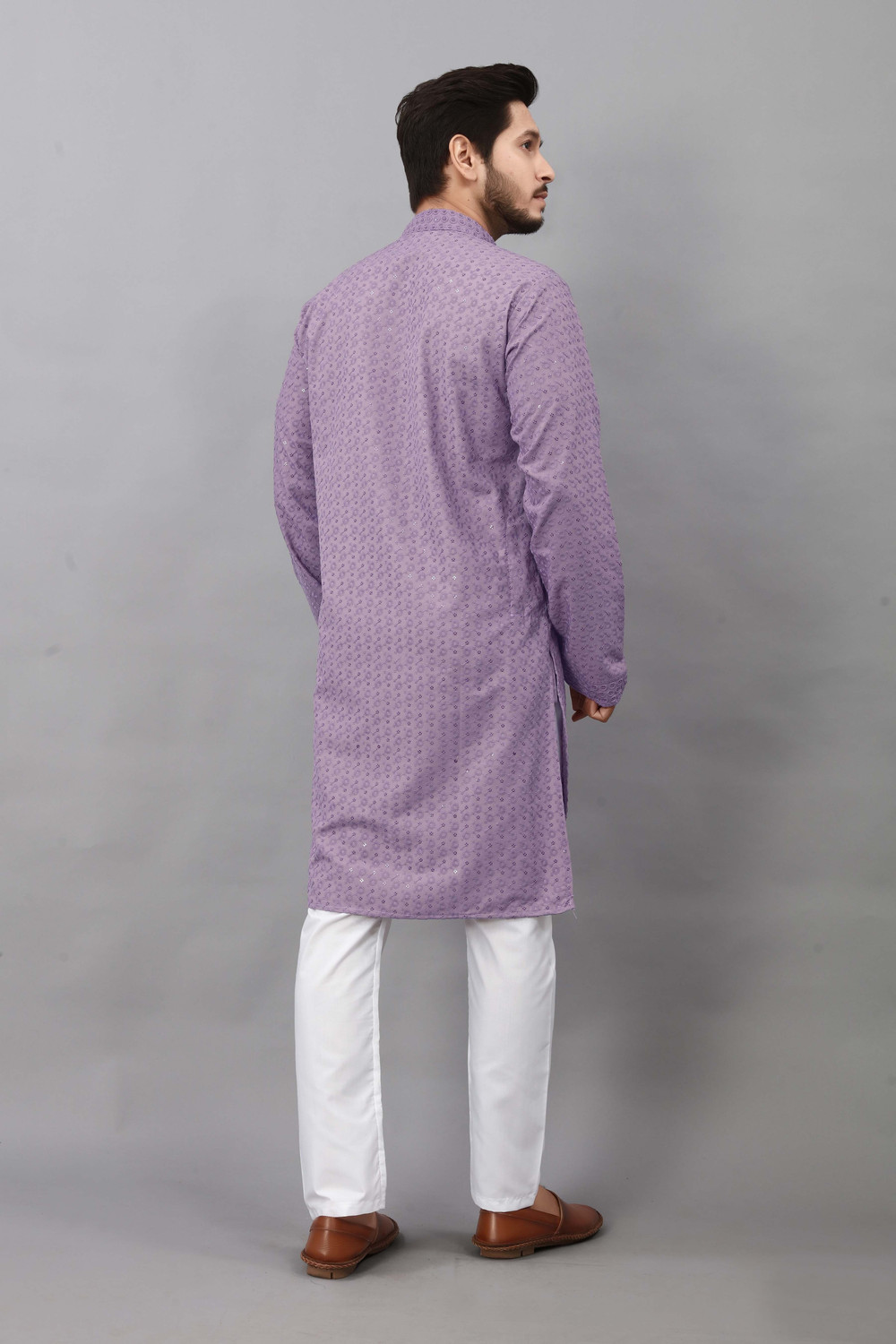 Image of ALMORA Men Embellished Straight Kurta
