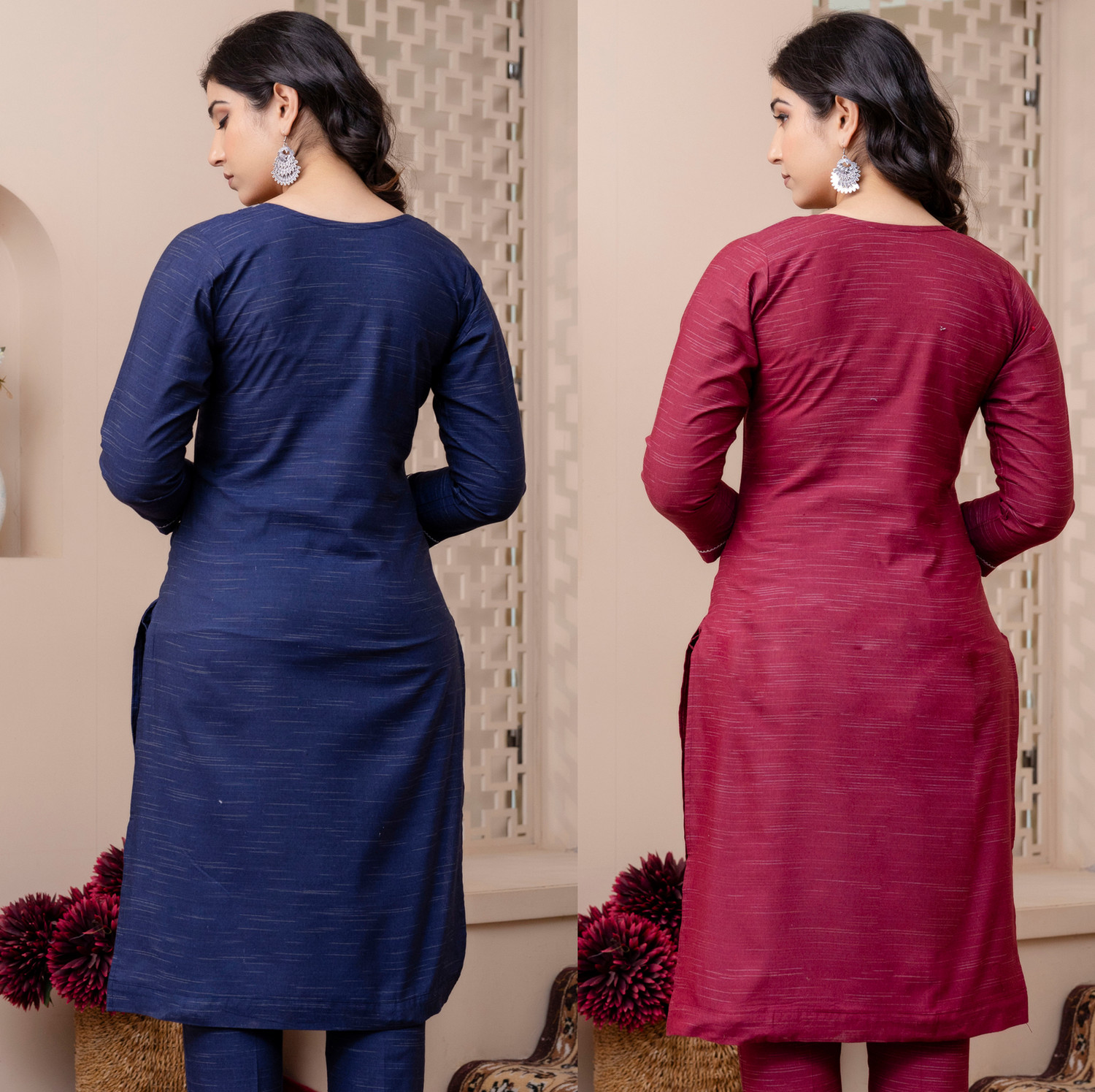 Image of Auzanoor Collection Women Embroidered Straight Kurta