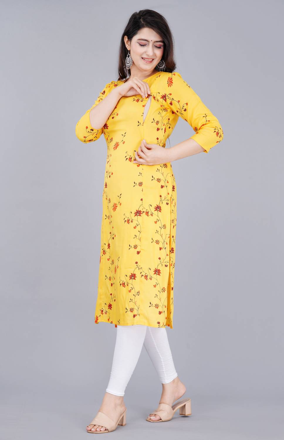 Radhe Fashion Women Printed Viscose Rayon Straight Kurta (Multico