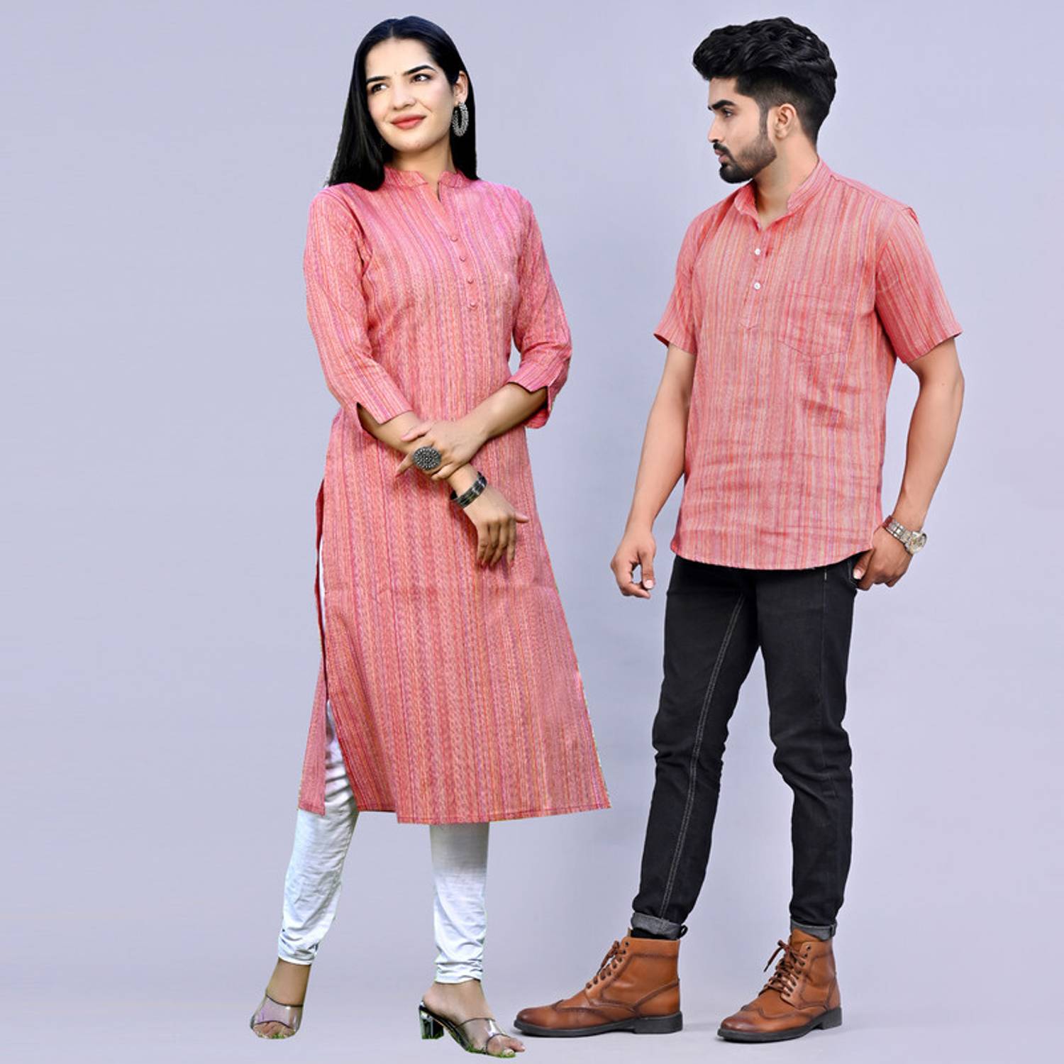 Quaclo Women Striped Straight Kurta