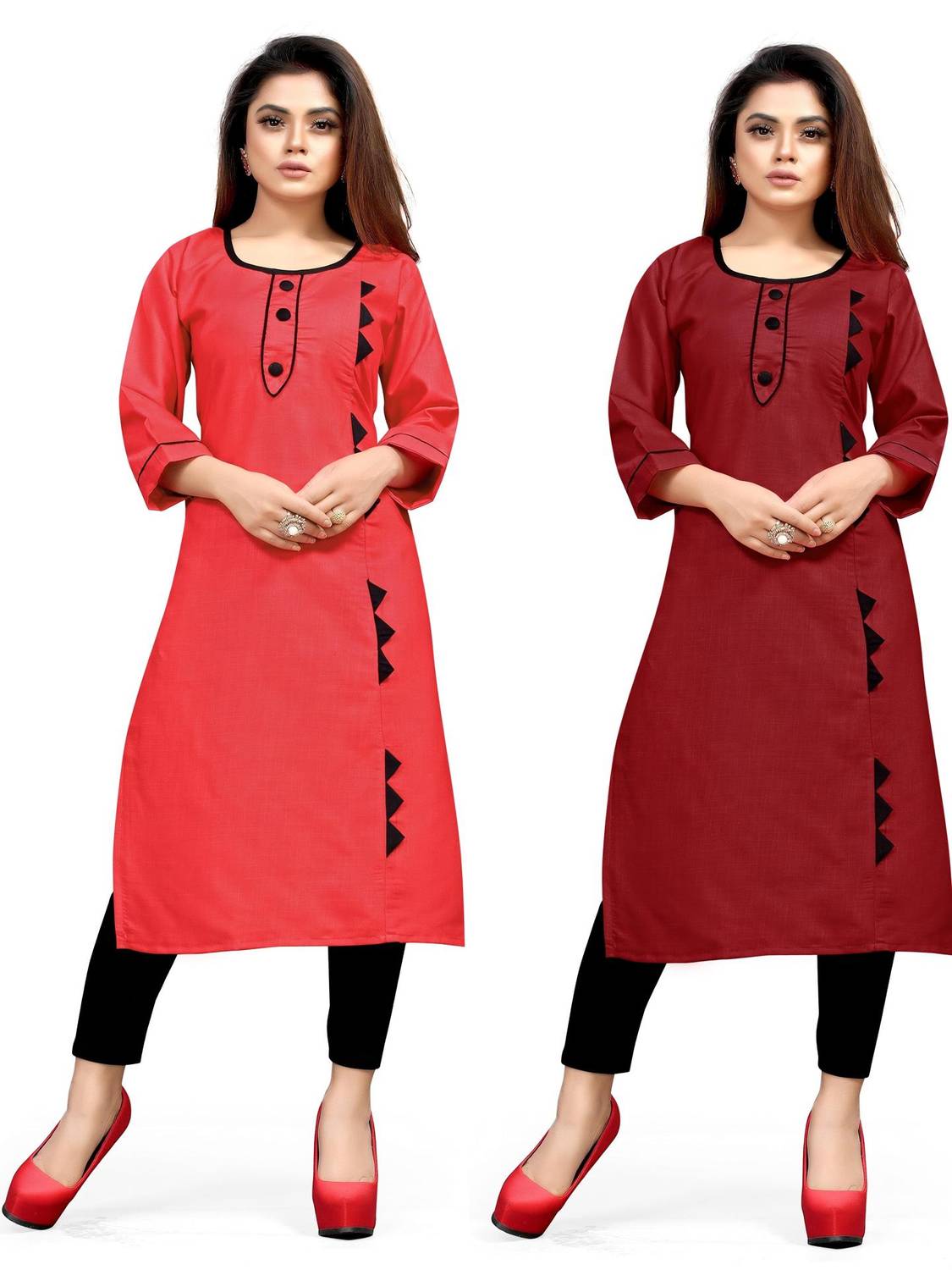 AAI MOGAL Women Solid Straight Kurta