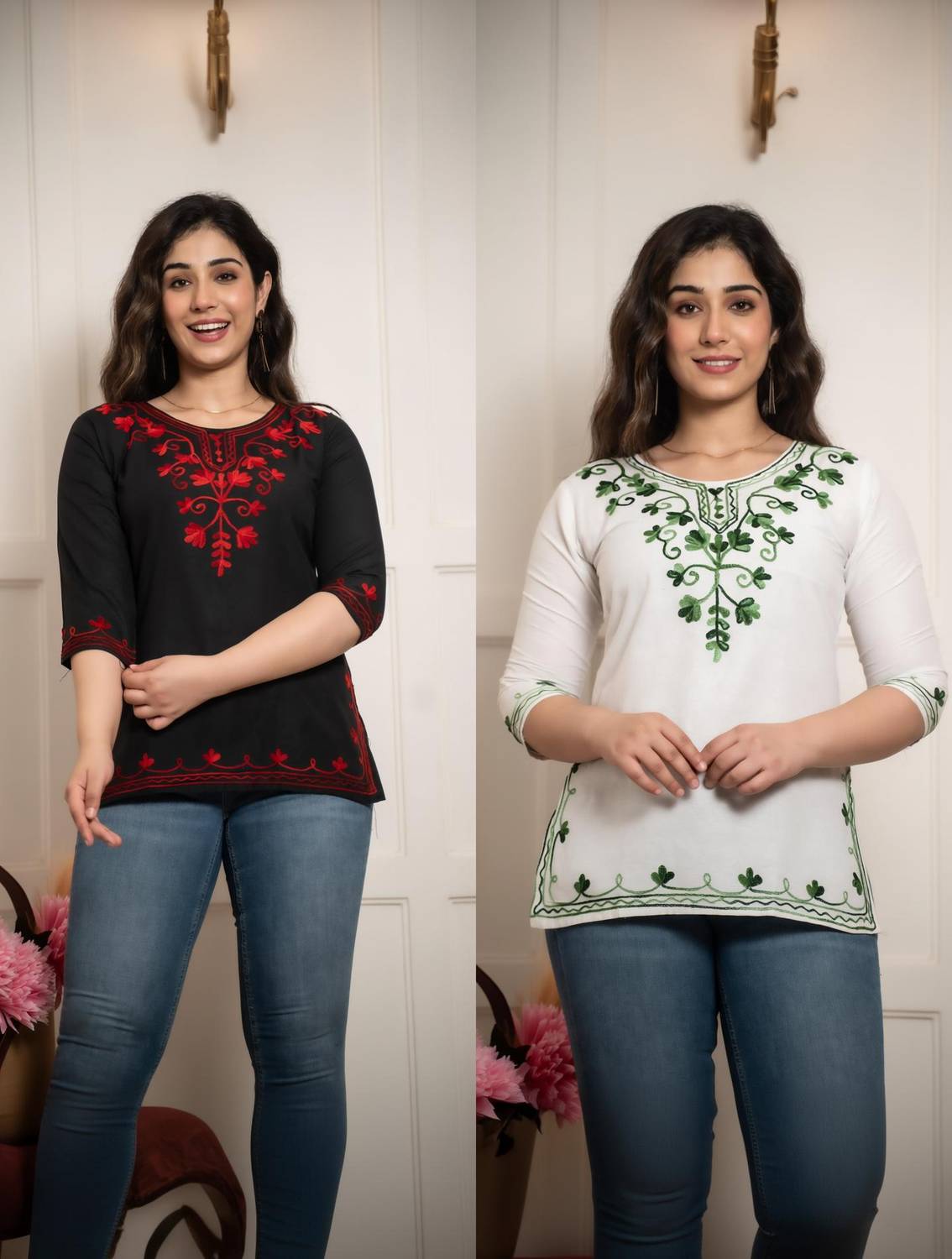 Andheriyas Enterprises Women Embroidered Straight Kurta
