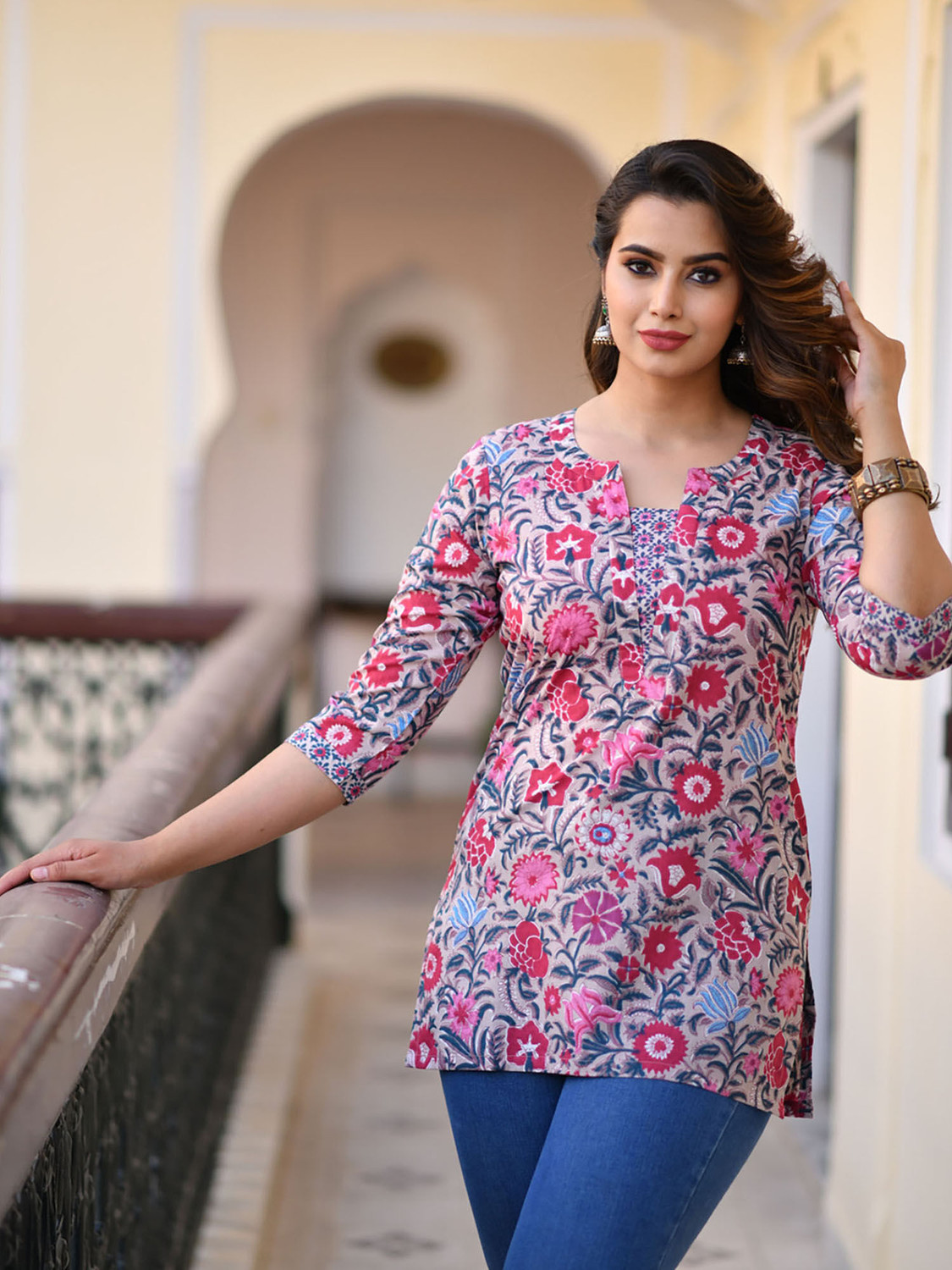 Image of Kairab Women Printed Flared Kurta