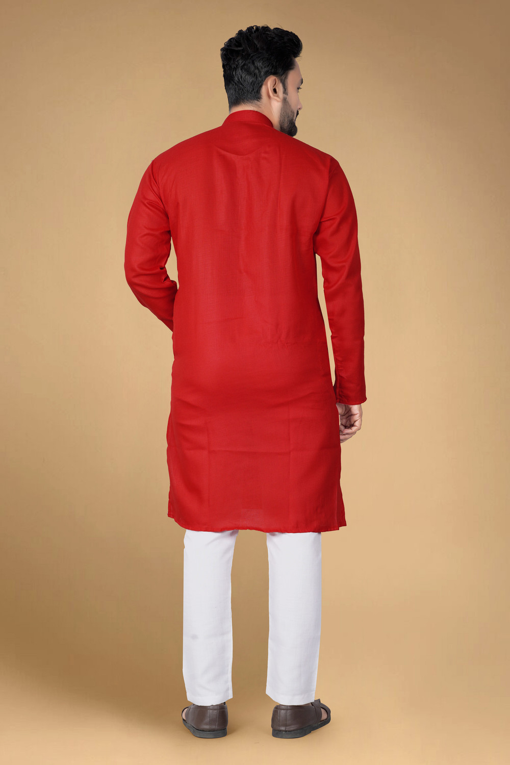 Image of DHYANI CREATION Men Solid Straight Kurta